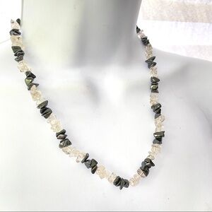 Hematite & Natural Crystal Chips Necklace